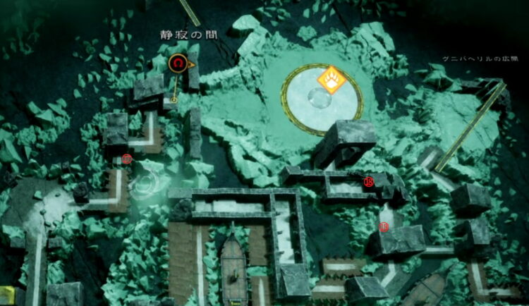 GOW　ラグナロク　ヘルヘイム　静寂の間　宝箱設置場所の地図