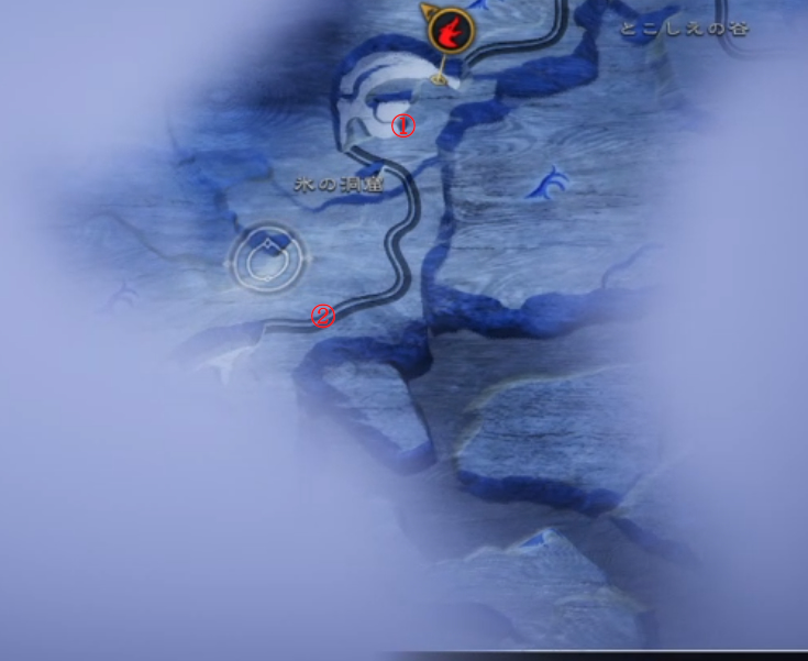 GOW　ラグナロク　二ヴルヘイム　氷の洞窟　宝箱設置場所の地図